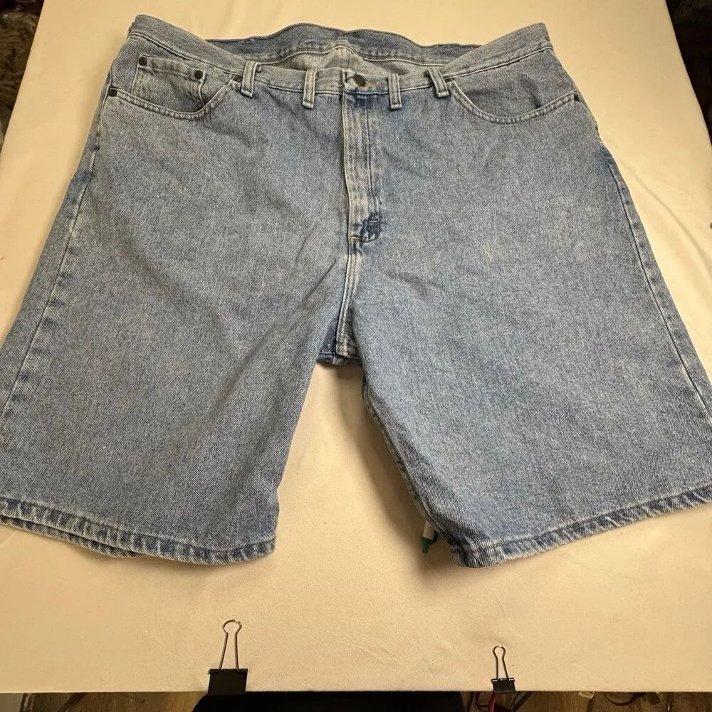 Wrangler Denim Shorts Mens 44 Relaxed Fit Blue Jean Shorts Cotton Casual Classic